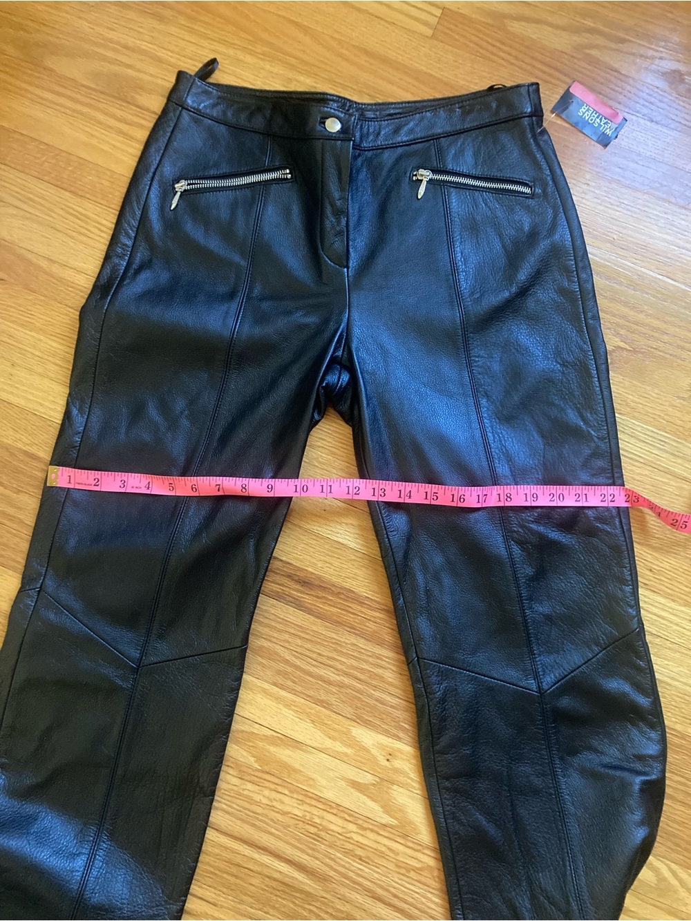 WILSON LEATHER Black Maxima Genuine Leather Moto Biker Pants Fully Lined Sz 10 - Picture 16 of 16